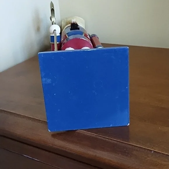 Wood Nutcracker Soldier 20 Inches Painted Solid Wood Red Blue White Black Gold - Picture 6 of 7